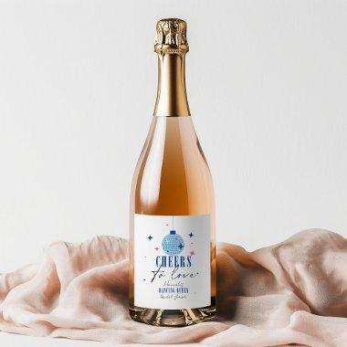 Santorini Blue tile Bougainvillea  Sparkling Wine Label