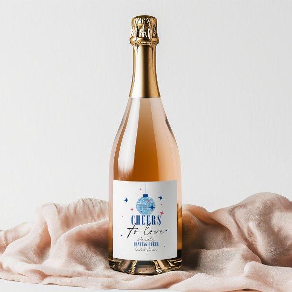 Santorini Blue tile Bougainvillea  Sparkling Wine Label
