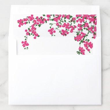 Santorini Greek Pink Bougainvillea Mediterranean Envelope Liner