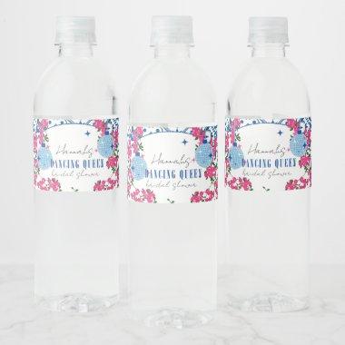 Santorini Musical Bougainvillea bridal shower Water Bottle Label