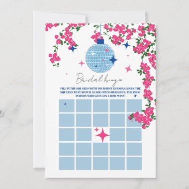 Santorini Pink bridal shower bingo Game Invitations