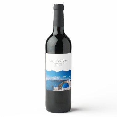 Santorini Wedding Wine Label