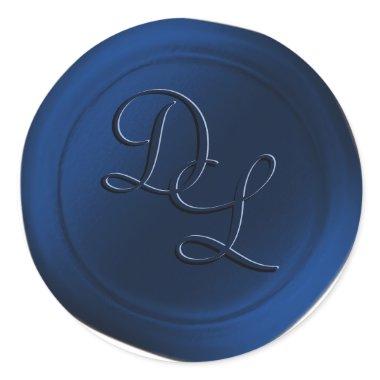 Sapphire Blue 2 Letter Monogram Wax Seal Stickers