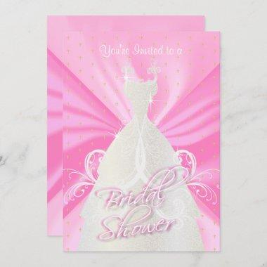 Satin Pink Religious Bridal Shower Invitations
