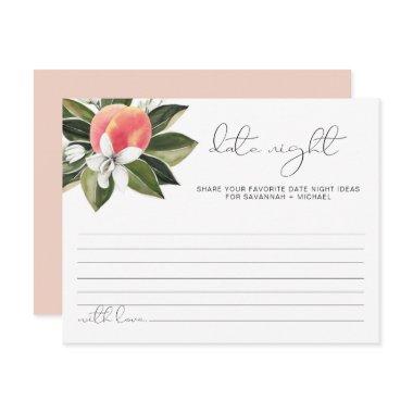 SAVANNAH Cute Peach Date Night Ideas Advice Card