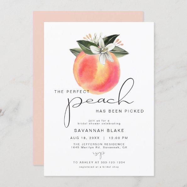 SAVANNAH Perfect Peach Picked Bridal Shower Invitations