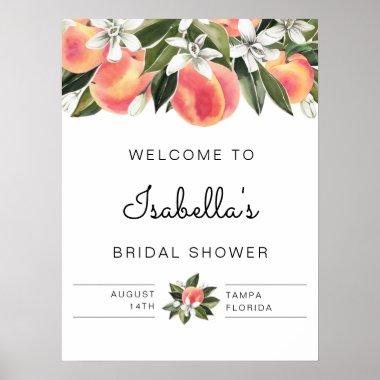 Savannah - Watercolor Peaches Bridal Shower Poster