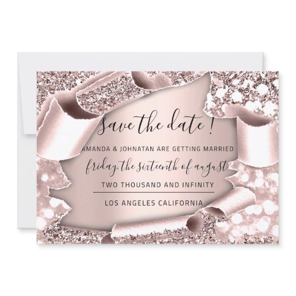 Save The Date Florals Rose 3D Royal Frame