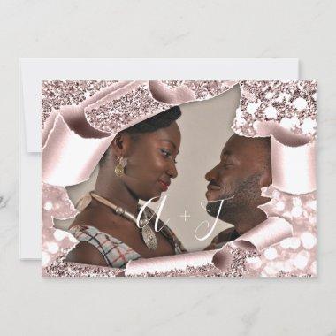 Save The Date Florals Rose 3D Royal Frame Photo
