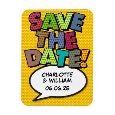 SAVE THE DATE Fun Retro Comic Book Pop Art Magnet