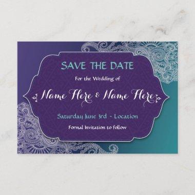 Save The Date Henna Style Jewel Wedding Invites
