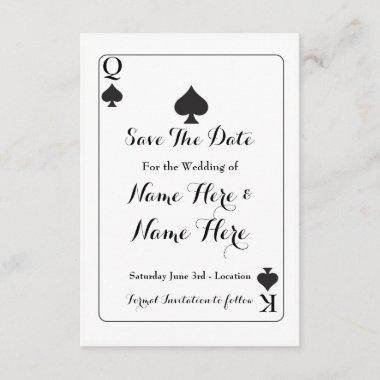 Save The Date King Queen Ace Spades Wedding Invite