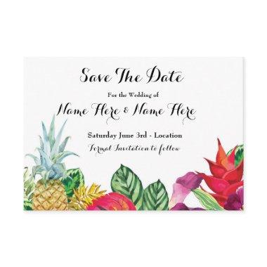 Save The Date Luau Rustic Aloha Tropical Lights