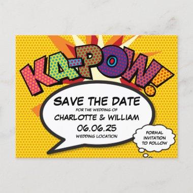 Save the Date Modern Fun Colorful Announcement PostInvitations
