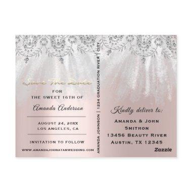 Save The Date Photo Gray 16th 15th Bridal Shower PostInvitations