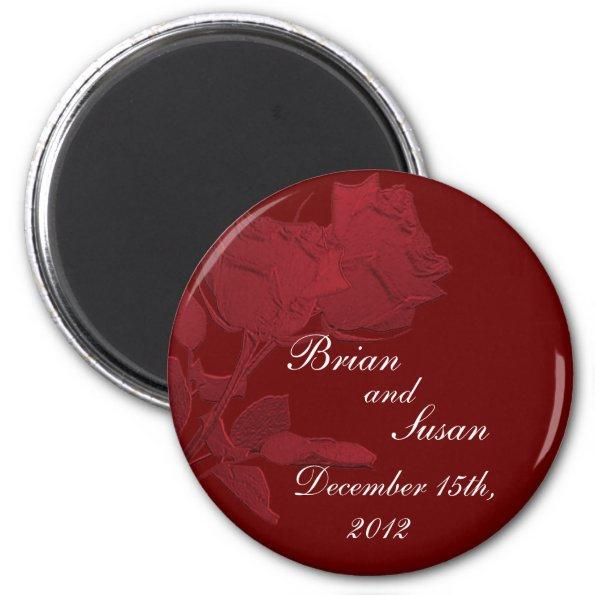 Save the Date Red Rose Magnet Template