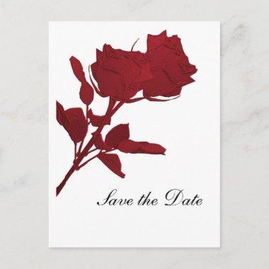 Save the Date Red Rose Template Post Invitations