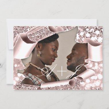 Save The Date Rose 3D Royal Initials Photo