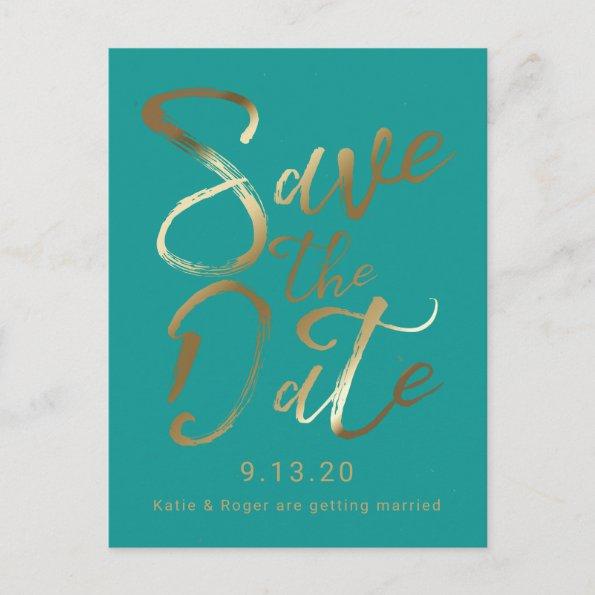 Save The Date | Splash of Gold PostInvitations