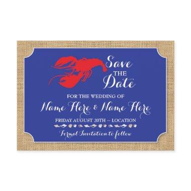 Save The Date Wedding Crawfish Boil Lobster Invite