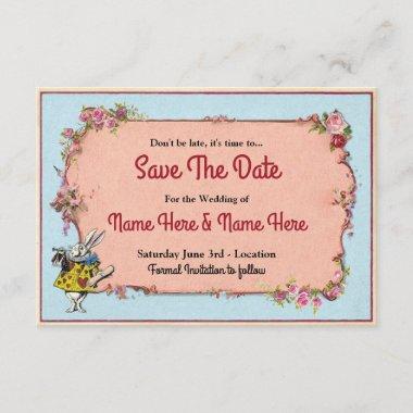 Save The Date Wedding Wonderland Rabbit Invite