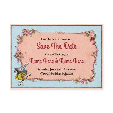 Save The Date Wedding Wonderland Rabbit Invite