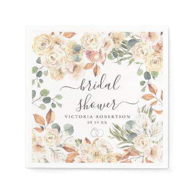 Savory Rustic Floral  Personalized Napkins