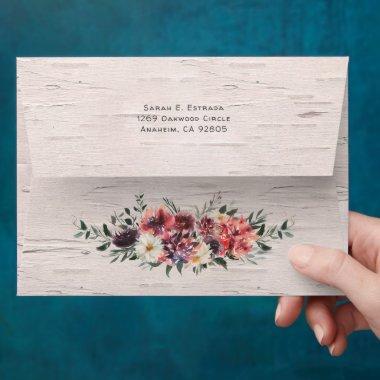 Savory Rustic Floral Matching Envelopes