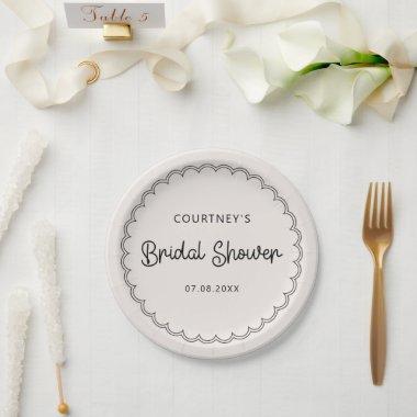 Scalloped border Bridal Shower Paper Plates