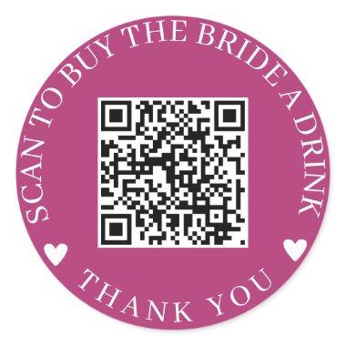 Scan To Buy The Bride A Drink QR Code Classic Round Sticker