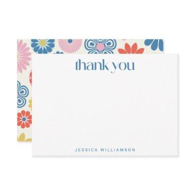 Scandi Boho Flower Blue Custom  Thank You