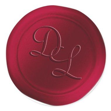 Scarlet Red 2 Letter Monogram Wax Seal Stickers