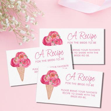 Scooped Up Bridal Shower Pink Share A Recipe Enclosure Invitations