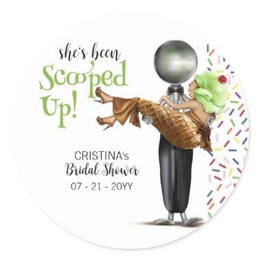 Scooped Up Chocolate Ice cream  Classic Round Sticker