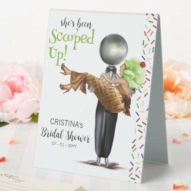 Scooped Up Chocolate Ice cream  Table Tent Sign