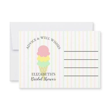 Scooped Up Ice Cream Bridal Shower Advice Card