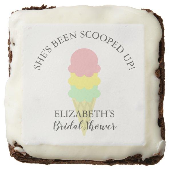 Scooped Up Ice Cream Bridal Shower Brownie