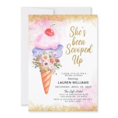 Scooped Up Ice Cream Bridal Shower Invitations