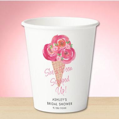 Scooped Up Ice Cream Bridal Shower Personalized Paper Cups