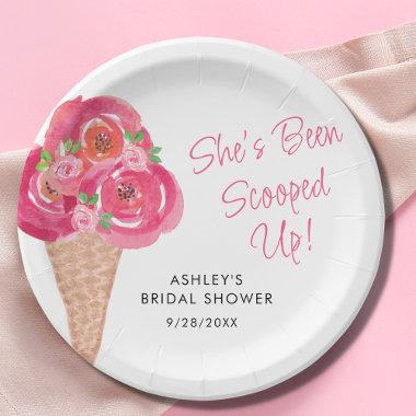 Scooped Up Ice Cream Bridal Shower Personalized Paper Plates