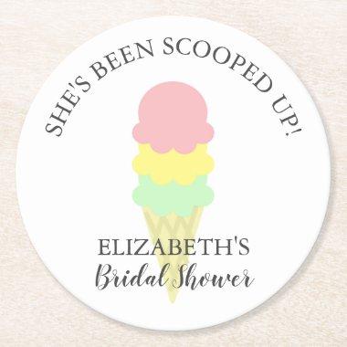 Scooped Up Ice Cream  Round Paper Coaster