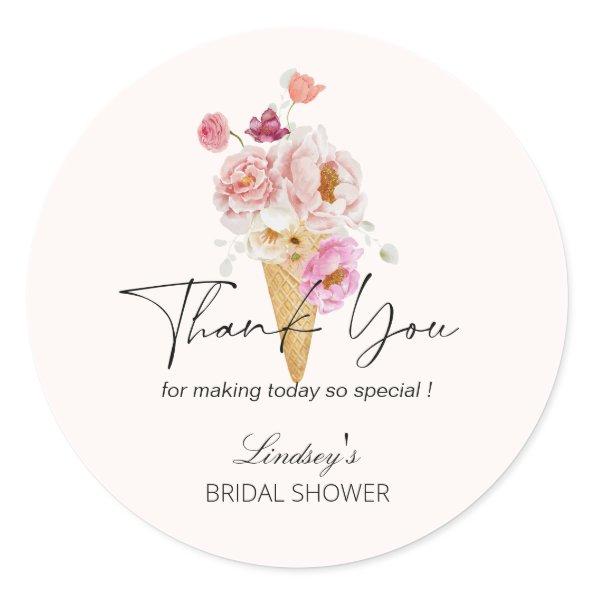 Scooped Up Ice Cream  Thank You Classic Round Sticker