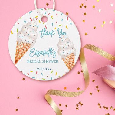 Scooped up ice cream bridal shower thank you favor tags
