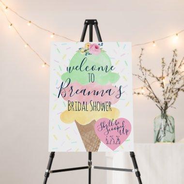 Scooped Up Ice Cream Bridal Shower Welcome Foam Board