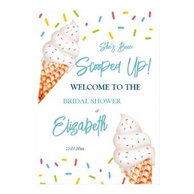 Scooped up ice cream bridal shower welcome sign