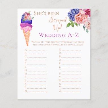 Scooped Up Ice Cream Floral Bridal Shower Game