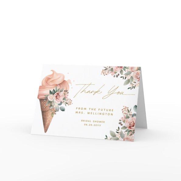 Scooped Up Ice Cream Floral Pink  Thank You