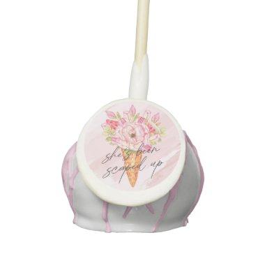 Scooped Up Watercolor Ice Cream Bridal Shower Cake Pops