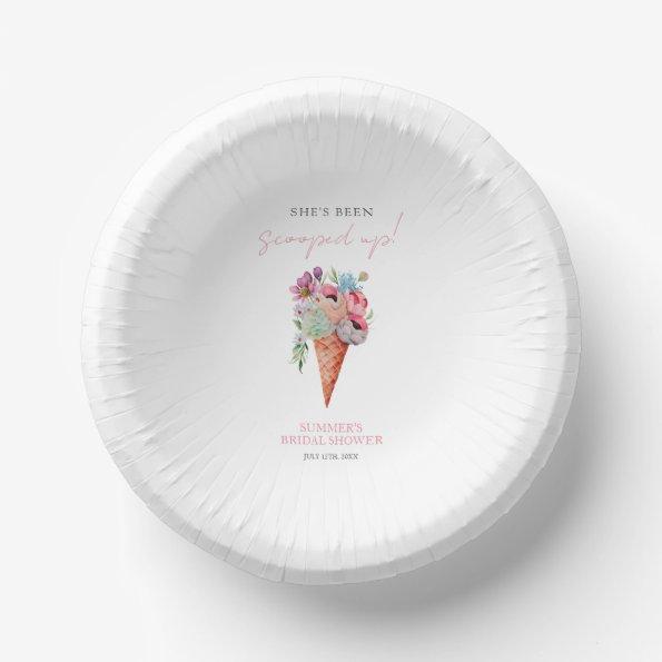 Scooped Up Watercolor Ice Cream  Paper Bowls