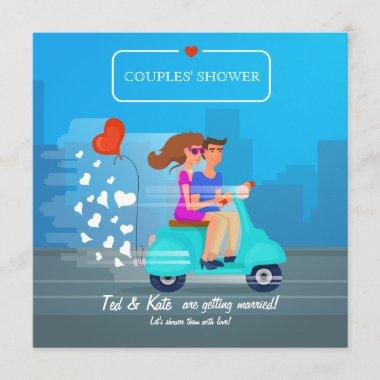 Scooter Love Couples' Shower Invitations